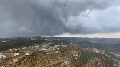 سحب ممطرة على مرتفعات منطقة جازان